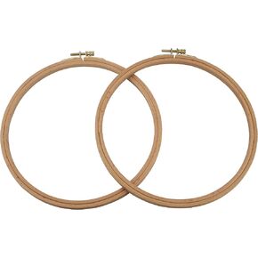 2 Pack 7 Inch Embroidery Hoop, Guofa 18CM Beech Wood Cross Stitch Hoops, Decorative Hanging Embroidery Frame for Needlepoint Sewing Project