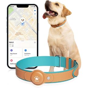 GPS Tracker for Dogs ، 2 في 1 PET Tracking Smart Twilar (iOS فقط) ، لا يوجد طوق للكلاب GPS شهريًا ، موقع PU Tracker المريح في الوقت الفعلي للكلاب الصغيرة المتوسطة (المحدد)