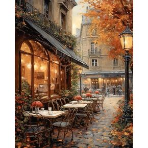 طلاء شارع المدينة العام بواسطة أرقام أرقام للبالغين ، City Street DIY Paint by Thurity Kits ، Mandscape Acrylic Paint by Numbers kit for Home Decoration (16 × 20 بوصة) ، MT12677