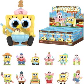 Pop Mart SpongeBob Best Friends Series Figures ، FongeBob Blind Box ، وشخصيات التصميم العشوائي ، والأشكال القابلة للتحصيل ، والأزخار المنزلية ، وهدايا عيد ميلاد العطلات للفتيات والفتيان ، مربع واحد
