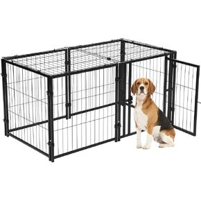 Dog Crate ، 48 "L x 24" H Dog betering للكلاب الصغيرة المتوسطة الكبيرة ، قفص الكلب المعدني ، Puppy Dog Playpen ، Pet Cage ، Pet Playpen ، Indoor Outdoor Black