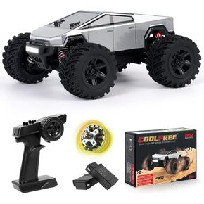 Cyber Truck 1/20 Scale Brushless RC Cars for Adults,Fast Hobby RC Truck 4x4 Off-Road,Electric 4WD 45+Kph RC Buggy,Remote Control Monster Trucks, All Terrain RTR Toy Vehicle,2 Lipo Batteries,JT20W