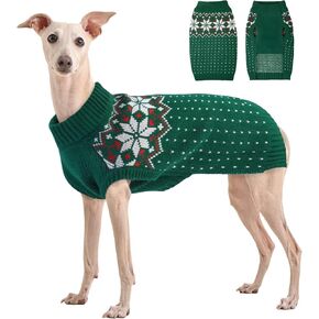 Kuoser Dog Cat Sweater - عيد ميلاد عيد الميلاد الثلج حيوان أليف دافئ متماسكة ، معطف شتاء لليس