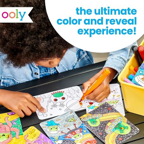 Ooly Undercover Art Hidden Pattern Coloring Activity Art Cards - 12 Unique and Fun Designs, Non-Toxic, Kids Coloring Activity Kit for Travel & Spring Fun, Ages +6 - Garden PALS in Saudi Arabia