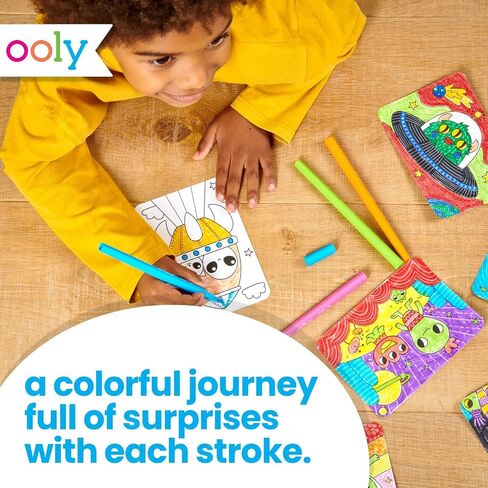 Ooly Undercover Art Hidden Pattern Coloring Activity Art Cards - 12 Unique and Fun Designs, Non-Toxic, Kids Coloring Activity Kit for Travel & Spring Fun, Ages +6 - Garden PALS in Saudi Arabia