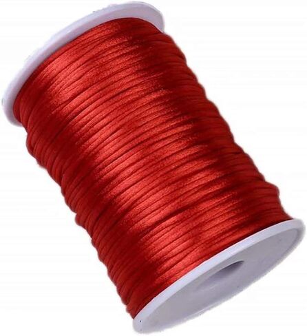 Vivianbuy Red 2.5mm dia Satin Cord 109 فناء سلك حرير رطات ، سلك ساتان نايلون لأرباح القلادة DIY in Kuwait