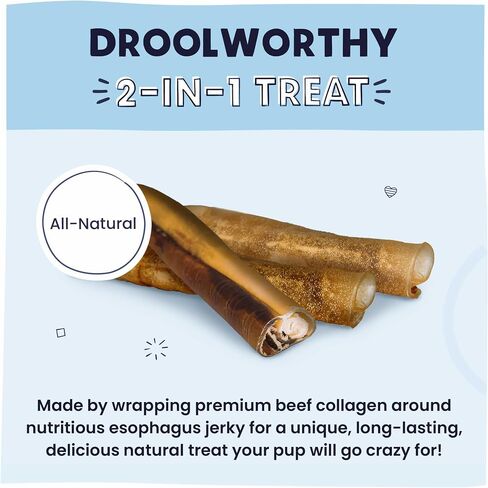 Pawstruck 2-in-1 Collagen Wrapped Jerky Natural Treats for Dogs - 5 Large Sticks - Limited Ingredient Grain Free Long Lasting for Small, Medium, and Large Dogs in Saudi Arabia