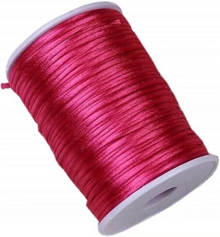 Vivianbuy Red 2.5mm dia Satin Cord 109 فناء سلك حرير رطات ، سلك ساتان نايلون لأرباح القلادة DIY in Kuwait