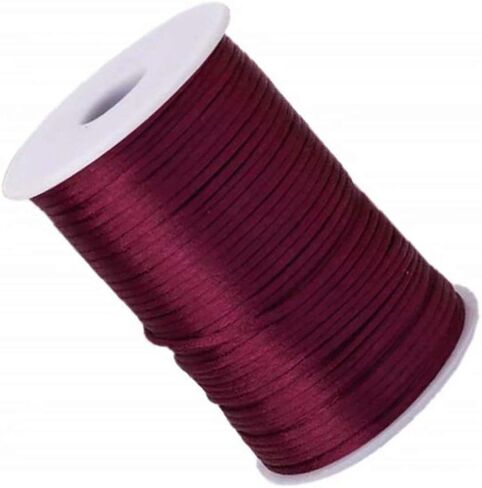 Vivianbuy Red 2.5mm dia Satin Cord 109 فناء سلك حرير رطات ، سلك ساتان نايلون لأرباح القلادة DIY in Kuwait