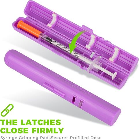 LOSN Compact Travel Insulin Prefilled Syringe Case for Diabetes - Solid Green and Transparent Light Blue in Saudi Arabia