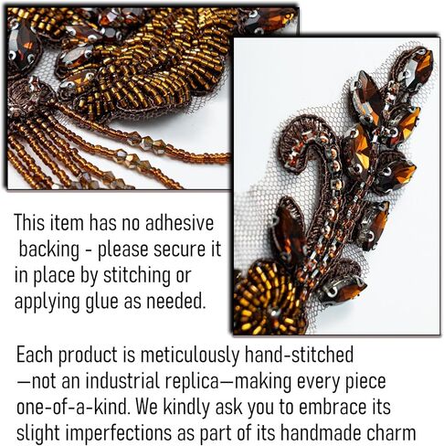 Blue Pair Beaded Rhinestones Applique Embellishment for Clothes,Epaulettes Shoulder Patches Sew-on Diamond Sequin Applique for Wedding Dress DIY Accessories in Kuwait