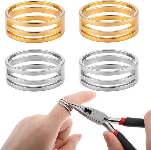 4Pcs Jump Ring Opener, Stainless Steel Jump Ring Opener Tools Circle Opening Closing Ring Appliance for Jewelry Making DIY Art Craft Projects Supplies (Gold+Silver) in Saudi Arabia