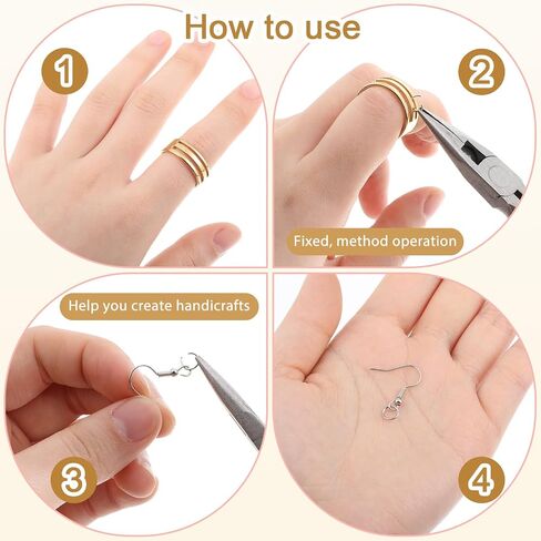 4Pcs Jump Ring Opener, Stainless Steel Jump Ring Opener Tools Circle Opening Closing Ring Appliance for Jewelry Making DIY Art Craft Projects Supplies (Gold+Silver) in Saudi Arabia