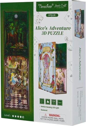 Hands Craft DIY Miniature Kit Book Nook - Vincent's World | Starry Night-Themed Miniature Escape | Intricate Design, Artistic Inspiration | LED Lights | Unique Bookshelf Decor | Gift for Art Lovers in Kuwait