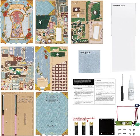 Hands Craft DIY Miniature Kit Book Nook - Vincent's World | Starry Night-Themed Miniature Escape | Intricate Design, Artistic Inspiration | LED Lights | Unique Bookshelf Decor | Gift for Art Lovers in Kuwait