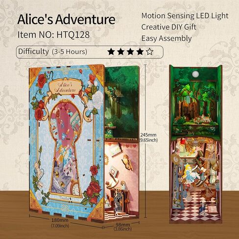 Hands Craft DIY Miniature Kit Book Nook - Vincent's World | Starry Night-Themed Miniature Escape | Intricate Design, Artistic Inspiration | LED Lights | Unique Bookshelf Decor | Gift for Art Lovers in Kuwait