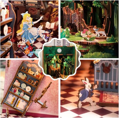 Hands Craft DIY Miniature Kit Book Nook - Vincent's World | Starry Night-Themed Miniature Escape | Intricate Design, Artistic Inspiration | LED Lights | Unique Bookshelf Decor | Gift for Art Lovers in Kuwait