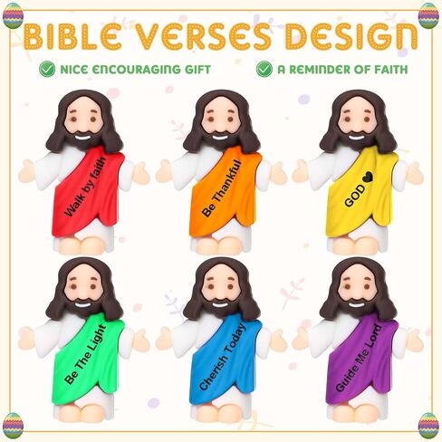 Barydat 50 Pcs Mini Jesus Figurines Bulk Tiny Jesus Toys Little Figures Miniature Doll to Hide and Seek Religious Party Favors Sunday School Baptism Gift Church Events in Kuwait
