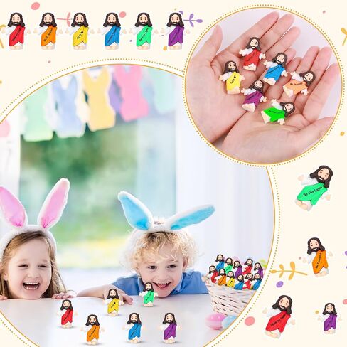 Barydat 50 Pcs Mini Jesus Figurines Bulk Tiny Jesus Toys Little Figures Miniature Doll to Hide and Seek Religious Party Favors Sunday School Baptism Gift Church Events in Kuwait