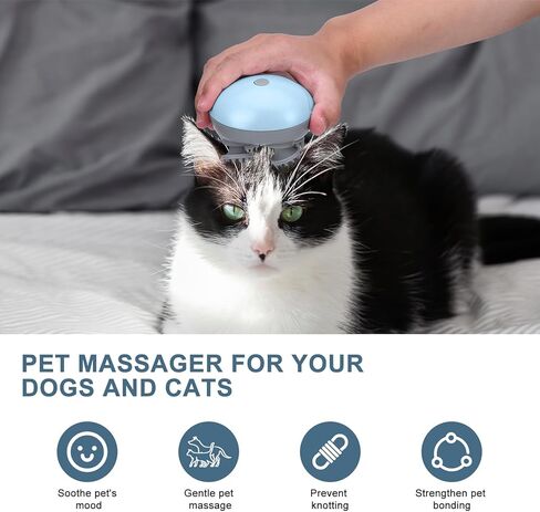 Upgraded Handheld Pet Massager for Dogs and Cats, Electric With 4 Rotatable Heads, Three Modes, for Relieving Tight Stiffness Muscles, Promote Bonding in Kuwait