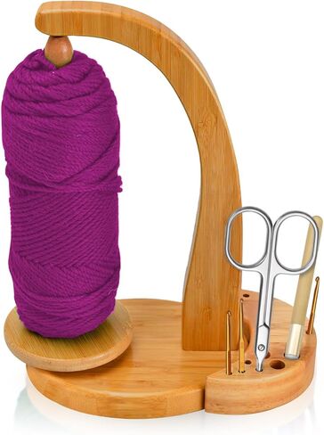 Miocololy Wooden Yarn Spool Rack, Magnetic Yarn Skein Ball Spinner Holder for Knitting and Crocheting (Style1) in Saudi Arabia