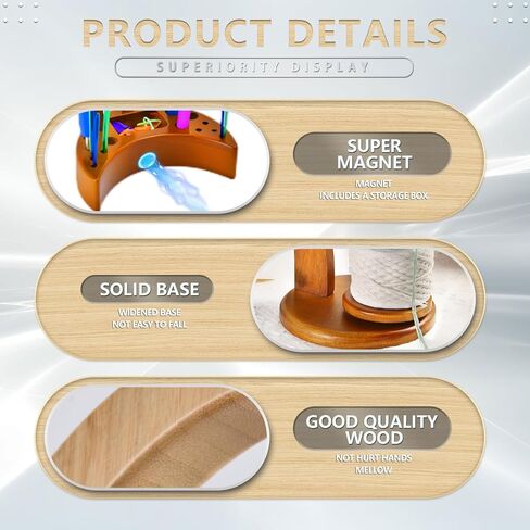 Miocololy Wooden Yarn Spool Rack, Magnetic Yarn Skein Ball Spinner Holder for Knitting and Crocheting (Style1) in Saudi Arabia