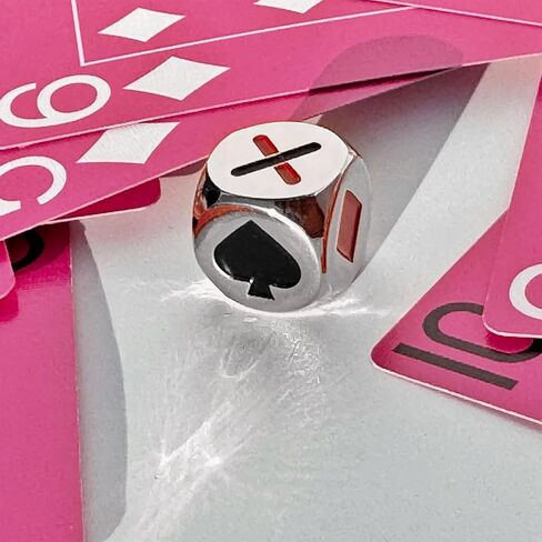 2PCS Premium Stainless Trump Marker Dice - Metal Euchre Cube & 0.62inch (16mm) Trump Modator لألعاب بطاقة Euchre/Pinochle/الجسر والمزيد (Silver+Gold) in Kuwait