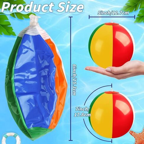 24 Pack Large Beach Ball, 24" Jumbo Rainbow Beach Ball Bulk, Inflatable Pool Toys for Party Supplies Decorations, Adults Kids Birthday Luau Summer Beach Water Games Beachballs Party Favors in Saudi Arabia