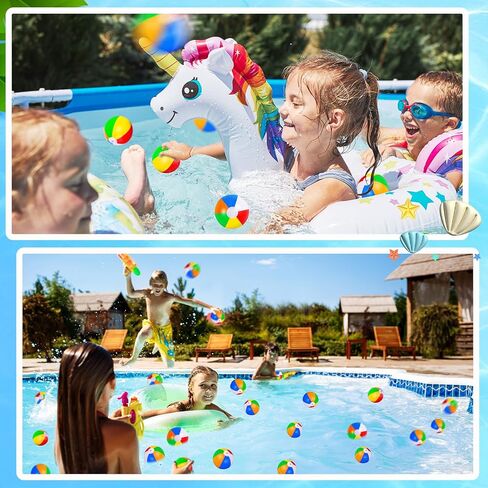 24 Pack Large Beach Ball, 24" Jumbo Rainbow Beach Ball Bulk, Inflatable Pool Toys for Party Supplies Decorations, Adults Kids Birthday Luau Summer Beach Water Games Beachballs Party Favors in Saudi Arabia