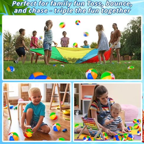 24 Pack Large Beach Ball, 24" Jumbo Rainbow Beach Ball Bulk, Inflatable Pool Toys for Party Supplies Decorations, Adults Kids Birthday Luau Summer Beach Water Games Beachballs Party Favors in Saudi Arabia