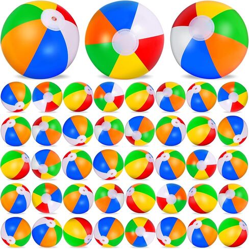 24 Pack Large Beach Ball, 24" Jumbo Rainbow Beach Ball Bulk, Inflatable Pool Toys for Party Supplies Decorations, Adults Kids Birthday Luau Summer Beach Water Games Beachballs Party Favors in Saudi Arabia