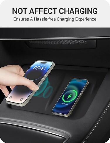 BASENOR 2025 Upgrade Tesla Model Y Model 3 Center Console Wireless Charger Mat Silicone Cover Wireless Charging Phone Pad for Tesla Interior Accessories (Not Suitable for 2024 Model 3) in Kuwait