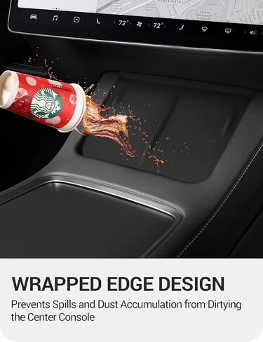 BASENOR 2025 Upgrade Tesla Model Y Model 3 Center Console Wireless Charger Mat Silicone Cover Wireless Charging Phone Pad for Tesla Interior Accessories (Not Suitable for 2024 Model 3) in Kuwait