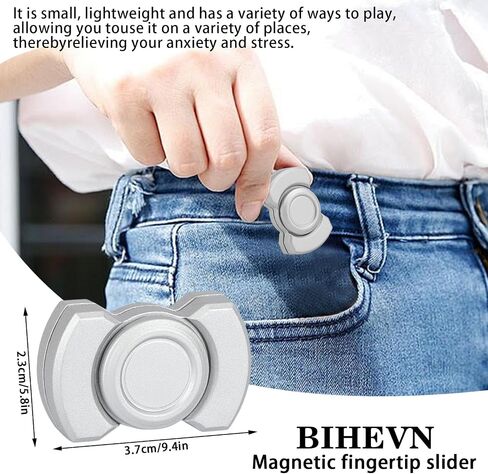 Magnetic Fingertip Spinner for All: High-Speed, 3-in-1 (Spinner, clicker, Slider), eases Anxiety & ADHD in Adults & Children. (Black) in Saudi Arabia