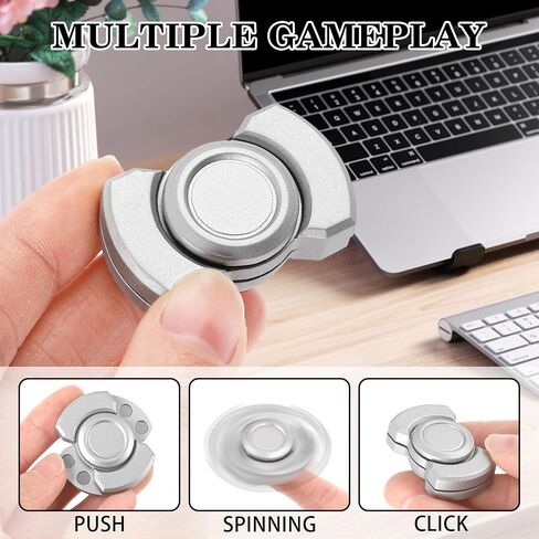 Magnetic Fingertip Spinner for All: High-Speed, 3-in-1 (Spinner, clicker, Slider), eases Anxiety & ADHD in Adults & Children. (Black) in Saudi Arabia