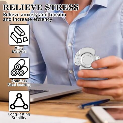 Magnetic Fingertip Spinner for All: High-Speed, 3-in-1 (Spinner, clicker, Slider), eases Anxiety & ADHD in Adults & Children. (Black) in Saudi Arabia
