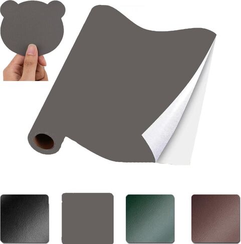 Self Adhesive Leather, Leather Repair Tape, 7.87 × 47.24 inch Leather Repair, Suitable for Repairing Sofas, Seats and Leather Bags (Black) in Kuwait