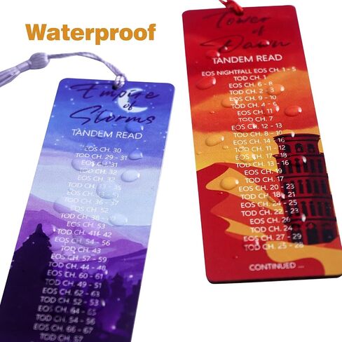 Set of 2 pcs - Throne Themes Tandem Read Bookmarks for Women with Silk Tassel, Fantasy Book Marks - Perfect Book Markers Merchandise for Fantasy Fans - Unique Gifts for Book Lovers in Kuwait