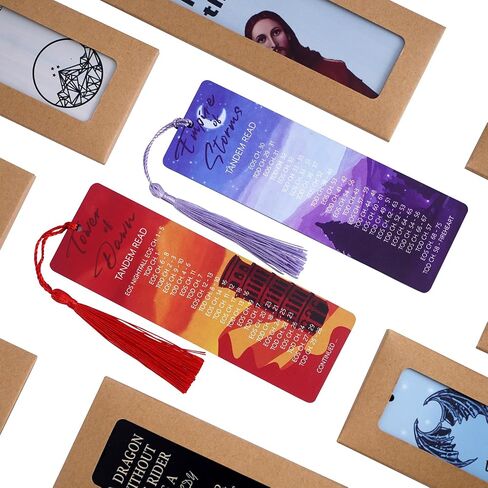 Set of 2 pcs - Throne Themes Tandem Read Bookmarks for Women with Silk Tassel, Fantasy Book Marks - Perfect Book Markers Merchandise for Fantasy Fans - Unique Gifts for Book Lovers in Kuwait