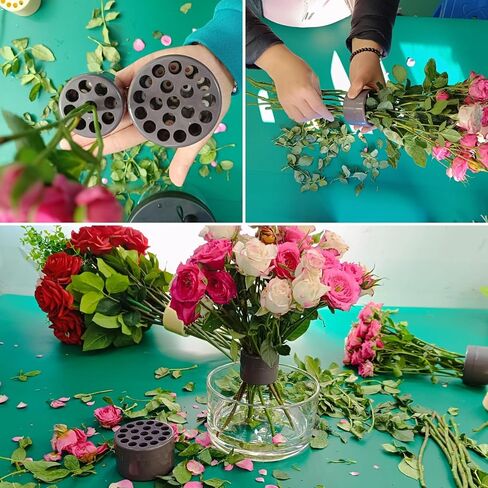Lesediy Spiral Ikebana Stem Holder, Reusable Floral Grid for Vase Flower Arrangement Holder, 2024 DIY Spiral Ikebana Stem Holder Ring (2 Dark Brown, S+L) in Saudi Arabia