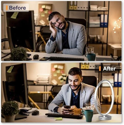 مصباح علاج بالضوء، مصباح علاج 2 في 1 ومصباح مكتبي 10000 لوكس مصباح شمس، مصباح سعيد مع عناصر تحكم مزدوجة، علاج صندوق الضوء مع 4 مؤقتات، قابل للتعتيم، 3 درجات حرارة ألوان، مصباح ضوء الشمس الاصطناعي in Kuwait