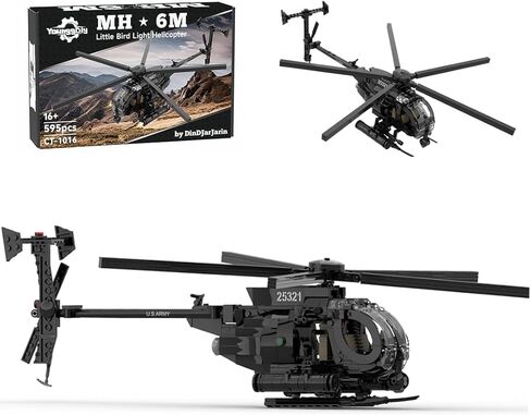 MOC-88275 MH-6 Little Bird Helicopter Building Builds Set ، ونماذج الطائرات العسكرية DIY للبالغين ، والعرض والألعاب القابلة للتحصيل (595 ٪) in Kuwait