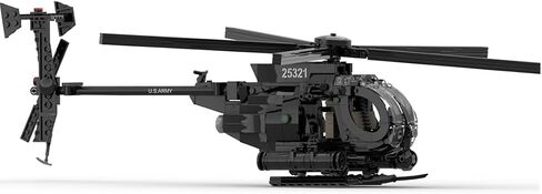 MOC-88275 MH-6 Little Bird Helicopter Building Builds Set ، ونماذج الطائرات العسكرية DIY للبالغين ، والعرض والألعاب القابلة للتحصيل (595 ٪) in Kuwait