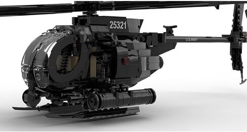 MOC-88275 MH-6 Little Bird Helicopter Building Builds Set ، ونماذج الطائرات العسكرية DIY للبالغين ، والعرض والألعاب القابلة للتحصيل (595 ٪) in Kuwait
