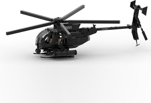 MOC-88275 MH-6 Little Bird Helicopter Building Builds Set ، ونماذج الطائرات العسكرية DIY للبالغين ، والعرض والألعاب القابلة للتحصيل (595 ٪) in Kuwait