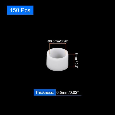 uxcell 150pcs نطاقات مطاطية السيليكون ، 5 مم × 6.5 مم حلقات حلقات راتبة كابل تربط أشرطة مرنة قوية غير انزلاق للفائف تغليف الحبل والأبيض in Kuwait