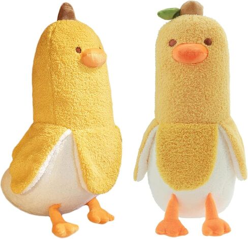 Banana Duck Plush Toy 13.7'',Cute Plushies Banana Stuffed Animal,Duck Plushie Long Banana Duck Plush Pillow,Funny Hugging Pillow Sleeping Cushion Soft Gifts for Boys Girls Birthday Christmas(White) in Kuwait