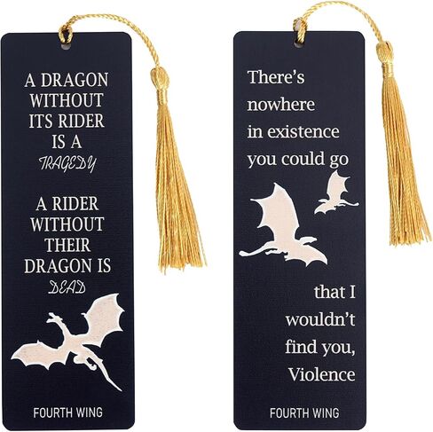 Set of 2 pcs - Throne Themes Tandem Read Bookmarks for Women with Silk Tassel, Fantasy Book Marks - Perfect Book Markers Merchandise for Fantasy Fans - Unique Gifts for Book Lovers in Kuwait