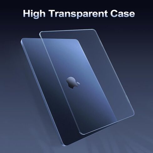 MOSISO Compatible with MacBook Air 15 inch Case 2025 2024 2023 M4 A3241 M3 A3114 M2 A2941,Ultra-Thin Natural Original Plastic Hard Shell&Matching Color Keyboard Cover&Screen Film&Pouch, Midnight Clear in Kuwait