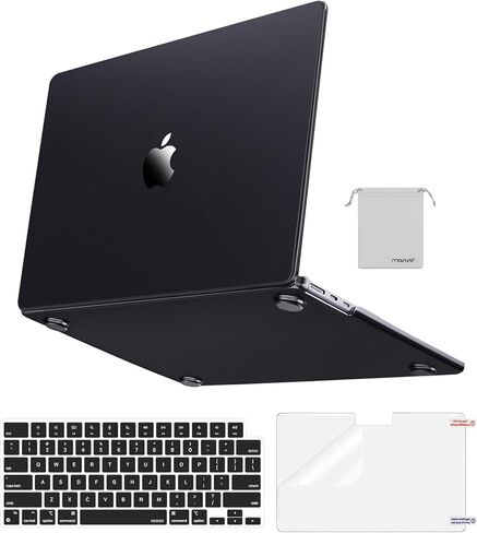 MOSISO Compatible with MacBook Air 15 inch Case 2025 2024 2023 M4 A3241 M3 A3114 M2 A2941,Ultra-Thin Natural Original Plastic Hard Shell&Matching Color Keyboard Cover&Screen Film&Pouch, Midnight Clear in Kuwait